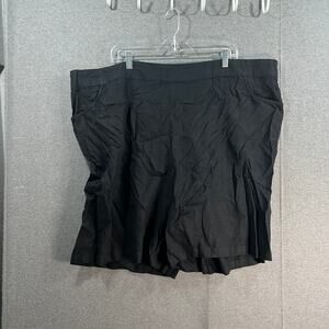 Isaac Mizrahi Live! Bridgehampton Stretch Linen Shor Pitch Black, Plus 26